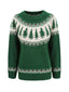 Grün 1980er Weihnachtsbaum Fair Isle Pullover