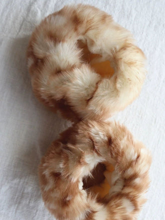 Vintage Khaki Hirsch Stil Kunst Pelz Manschetten