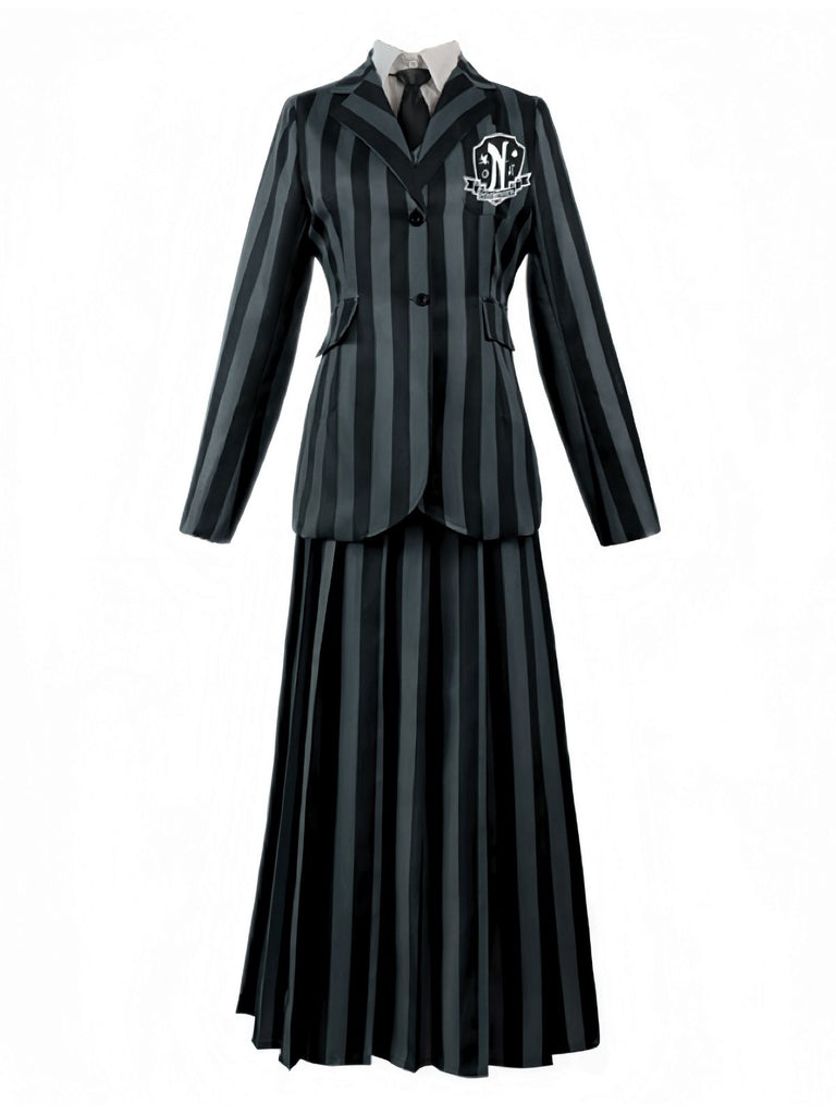 1940er Mittwochsakademie Streifen Uniform Kostümset