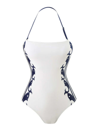 1940er Halter Bademode & Sailor-Streifen Shorts Set