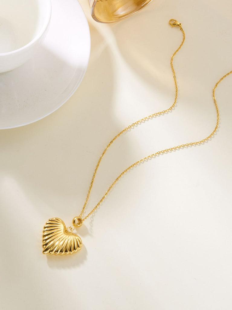 Gold Vintage Rostfrei Stahl Herz Halskette