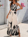 Weiß 1930er Silhouette Pflanzen Spaghetti Träger Jumpsuit