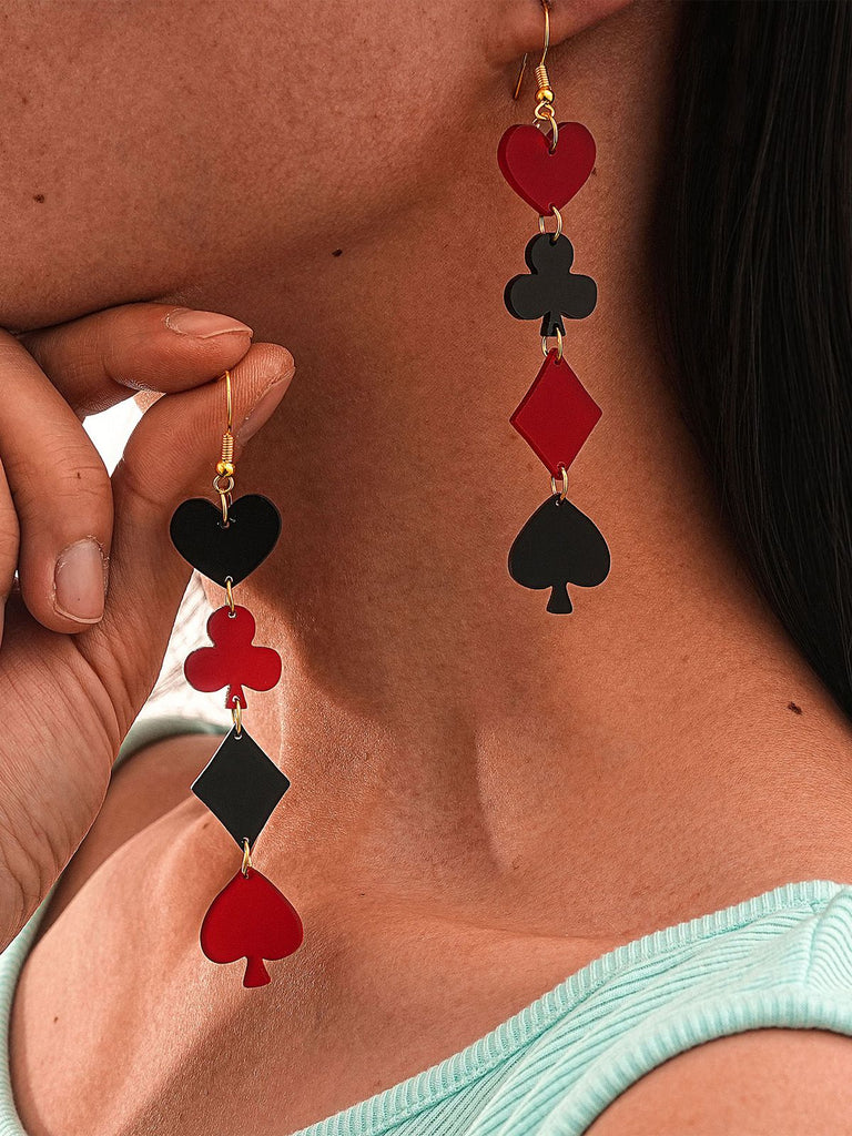 Valentinstag Poker Karten Symbole Kombination Ohrringe