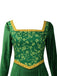 Grün 1930er Shrek im Mittelalterlichen Stil Stickerei Kleid