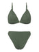 1960er Solide Netz Tiefer Ausschnitt Bikini Set & Cover-Up
