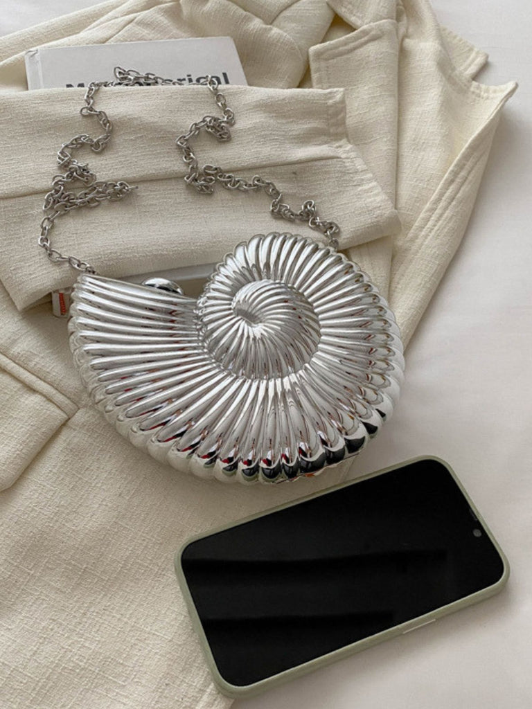 Metallisch Muschel Clutch Kettentasche