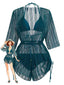 50er Bikini-Set & Glitzer-Cover-Up mit Neckholder