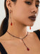 Vintage Träne Chain Punk Ohrringe & Halskette