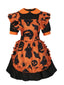 1950er Halloween Kürbis Geist Rüschen Kleid