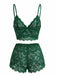 1960er Spaghetti Träger Spitze Blumen Bogen Pyjama Set