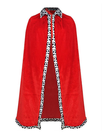 Rot 1930er Cruella Dalmatian Trimmed Krawattenhals Cape