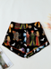 1970er Halloween Hexendruck Satin Pyjama