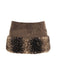 2PCS Braun 1980er Reh Kunstpelz-Verziert Crop Top & Rock