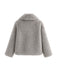 Grau 1980er Kunstpelz Kurzer Jacke