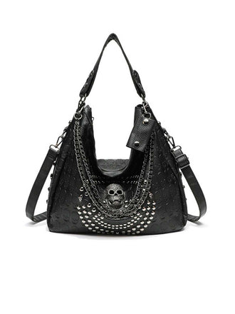 Gothic Schädel Nietenkette Hobo Tasche