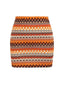 Multicolor 1970er Zickzack-Strick Mini Rock