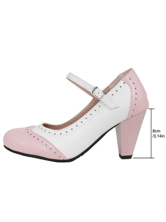 Vintage Farbblock Mary Jane Heels
