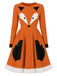 Orange 50er Fuchs-Kostümkleid mit Kunstpelz und Schwanz
