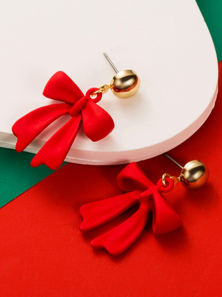 Rot Weihnachten Bogen Ohrhänger