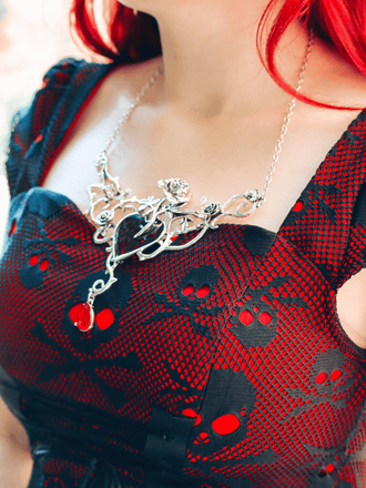 HALLOWEEN HERZ LEGIERUNGS VINTAGE HALSKETTE