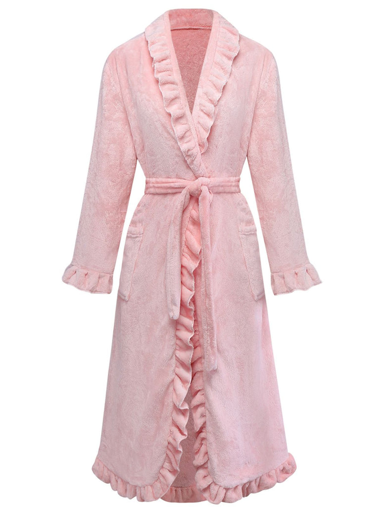1930er Langarm Flanell Pajama Robe
