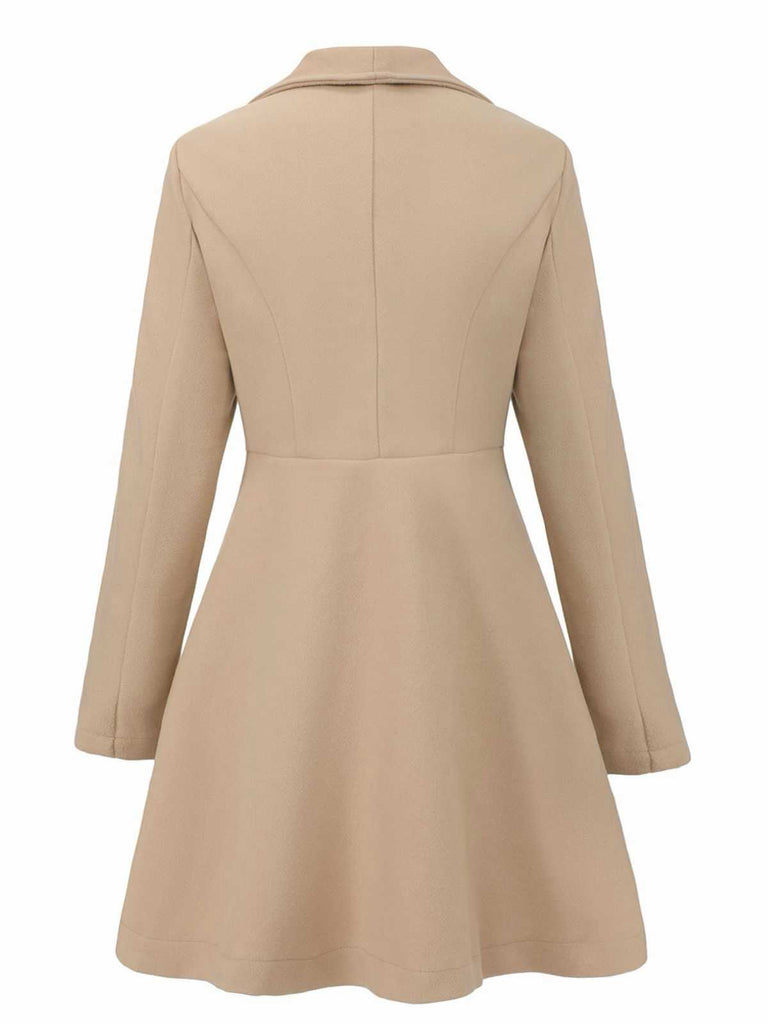 1940er Solide Revers Tailliert Mantel