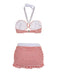 RETRO ROTES KARIERTES HALFTER BIKINI-SET