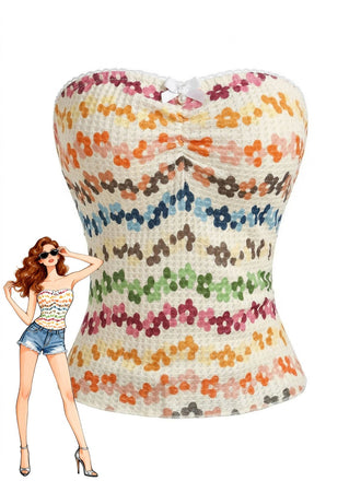 00er Top mit Blumen und Schleife