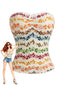 Farbverlauf 00er Bandeau-Top mit Blumen und Schleife