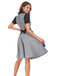 2PCS Schwarz 1950er Oktoberfest Puffärmel Gingham Kleid mit Schürze