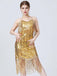 1920er V-Ausschnitt Quaste Solide Abend Tunic Kleid