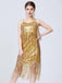 1920er V-Ausschnitt Quaste Solide Abend Tunic Kleid
