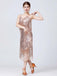 1920er V-Ausschnitt Quaste Solide Abend Tunic Kleid