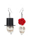Vintage Schädel Rose Halloween Ohrringe