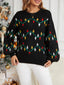 Schwarz 1960er Weihnachten Lichter Stricken Pullover