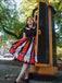 HALLOWEEN SCHÄDEL EULEN PATCHWORK KLEID