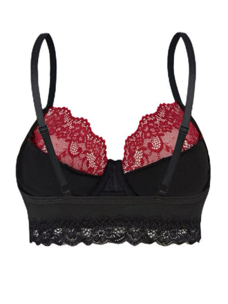 Schwarz 1980er Gothic Schädel Spitze Patchwork Crop Top