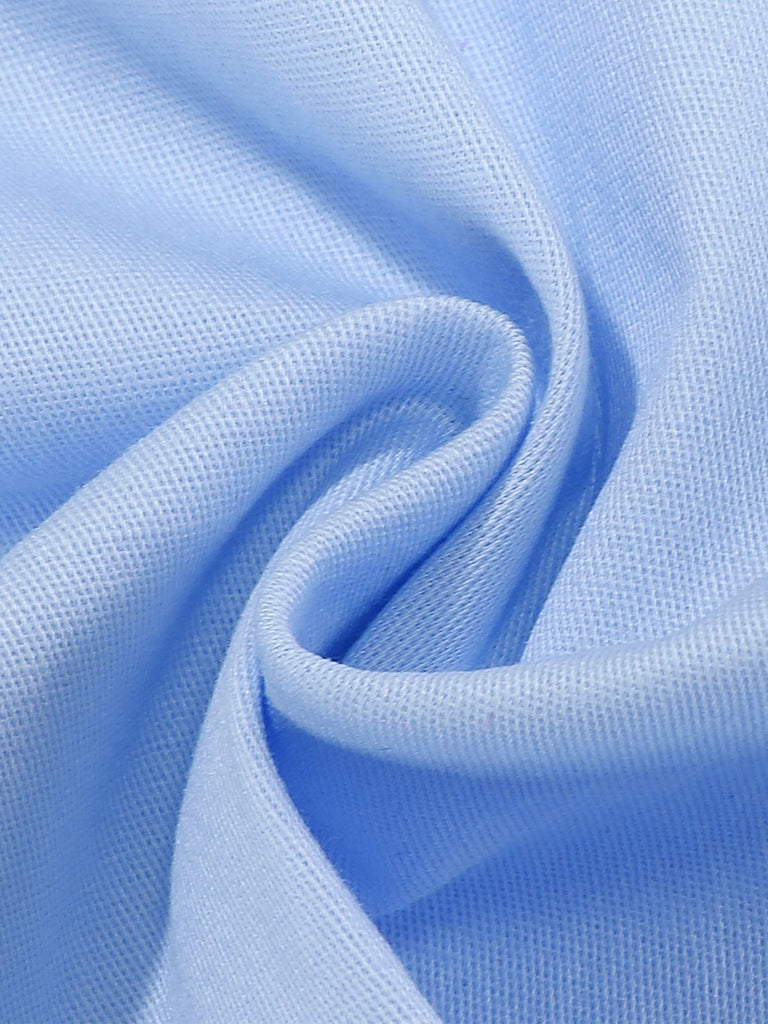 1950er Solide Matrosen Kragen Schleife Ärmellos Kleid