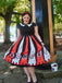 HALLOWEEN SCHÄDEL EULEN PATCHWORK KLEID