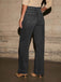 1960er Hohe Taille Weites Bein Patch Tasche Jeans
