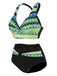 1940er Unregelmäßig bedrucktes Patchwork Bikini Set