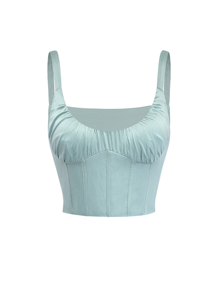 2 Stück - Grün - 1960er Jahre - Wellenmuster - Fischgrätenmuster