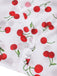 Roter 60er Top & Rock mit V-Ausschnitt und Kirschen
