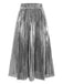 Silber 2PCS Metallic 1980er Plissiertes Cut-Out Badeanzug & Cover-Up
