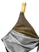 Silber 2PCS Metallic 1980er Plissiertes Cut-Out Badeanzug & Cover-Up
