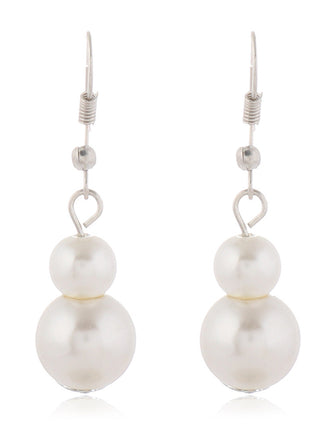 Vintage Mehrreihige Perle Halskette & Ohrring Set