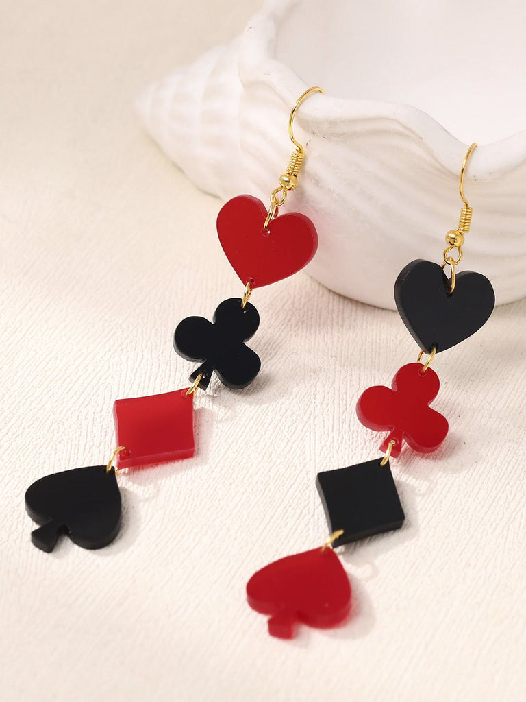 Valentinstag Poker Karten Symbole Kombination Ohrringe