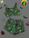 2PCS Grau 1970er Halloween Glühend Flanell Pyjama Sett