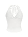 1980er Leopard Muster Halter Wickel Top