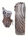 2PCS 1950er Tiger Eine Schulter Badeanzug & Cover-Up